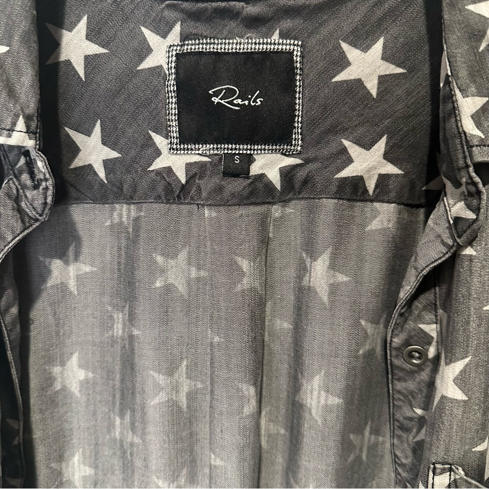 Rails Button Up Shirt with Stars in Grey - Picture 6 of 10
